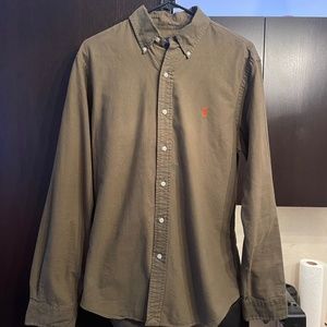 Mens Polo Ralph Lauren Oxford Shirt - Green - Medium Slim Fit
